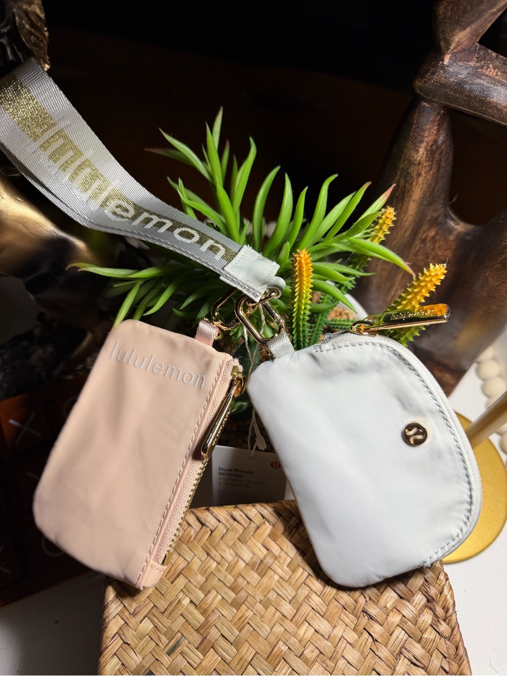 lululemon athletica Dual Pouch Strap Bag — Blush & White